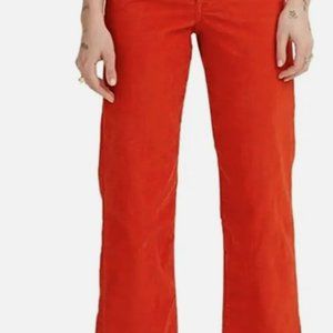 Levi’s Ribcage Straight High Waisted Corduroy Jeans Pant in Valiant Poppy
